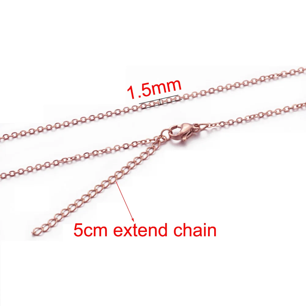 5pcs Stainless Steel Rolo Link Chain Necklace Set