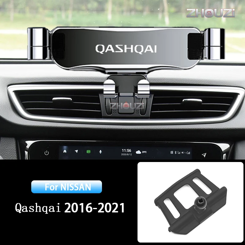 Car Mobile Phone Holder Air Vent Stand GPS Gravity Bracket For Nissan Qashqai J11 2016 2017 2018 2019 2020 2021 Car Accessories