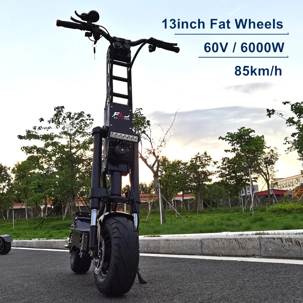 FLJ K6 6000W Dual Motors Electric Scooter with 50ah Battery, fast speed kicksooter