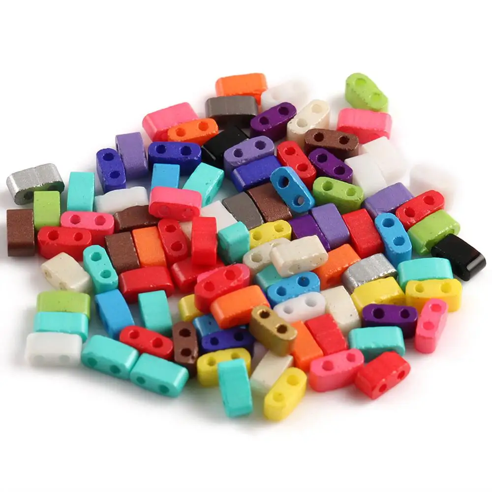 50/100pcs Mixed Double Hole Czech Glass Seed Beads for Jewerly Making DIY Bracelet Necklace Accessories Loose Spacer Bead