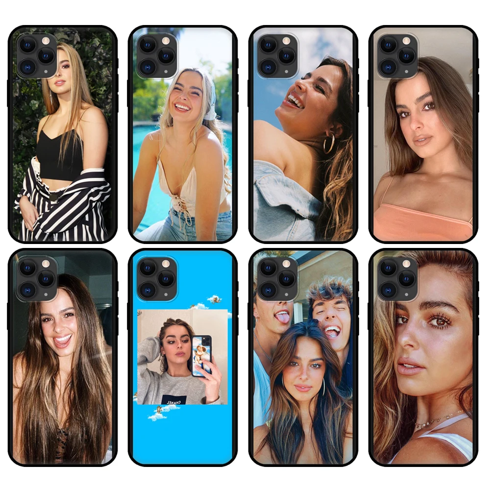 Черный чехол из ТПУ для iphone 5 5s se 2020 6 6s 7 8 plus x 10 XR XS 11 12 mini pro MAX, задняя крышка American IC girl Addison Rae