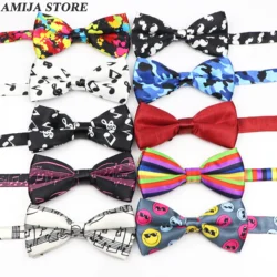 Colorful Musica Bow Tie for Boy Girl Piano Guitar Polyester Bowknot  Party Wedding Accessories Bowties Butterfly Wholesale