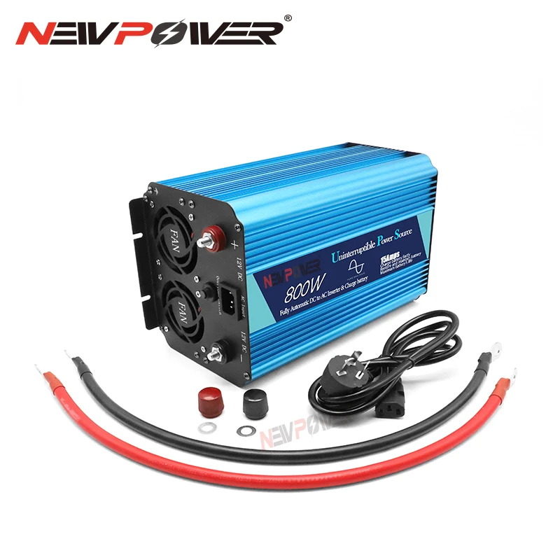 Imagem -03 - Inversor de Onda Senoidal Pura Ups Que Carrega 1000w dc 12v 24v para ac 220v Fora da Grade Inversor de Energia Contínua Construir no Carregador de Bateria