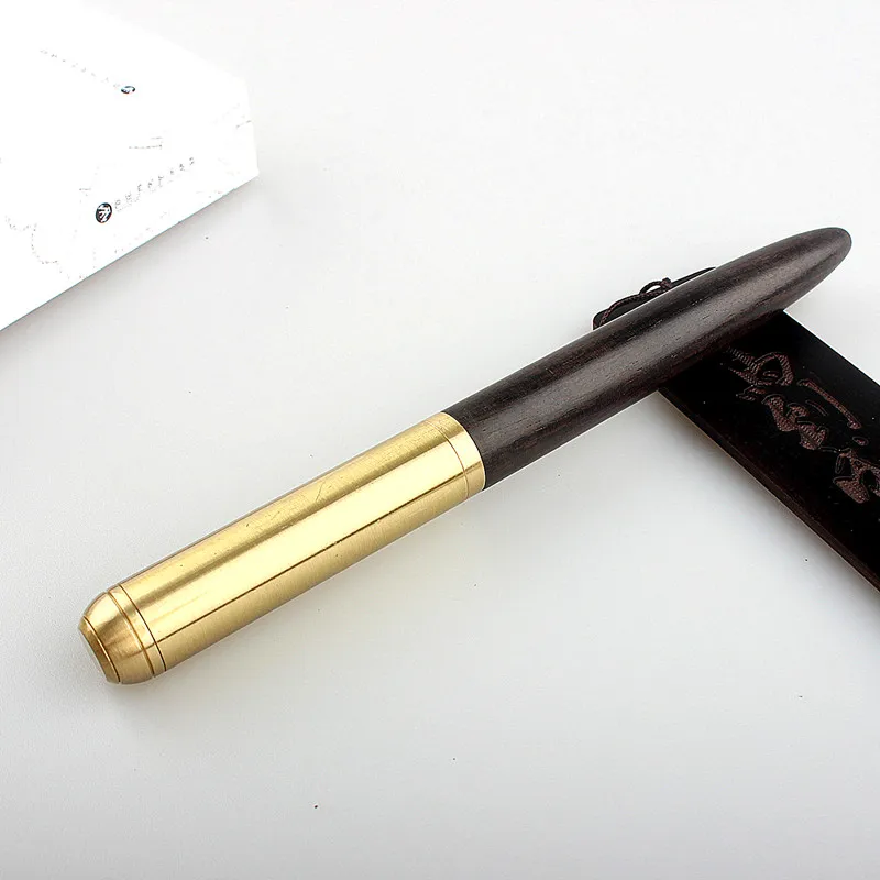 luxury bronze Natural Wood Fountain Pen Handmade 0.5MM Nib Ink Pen With A Converter