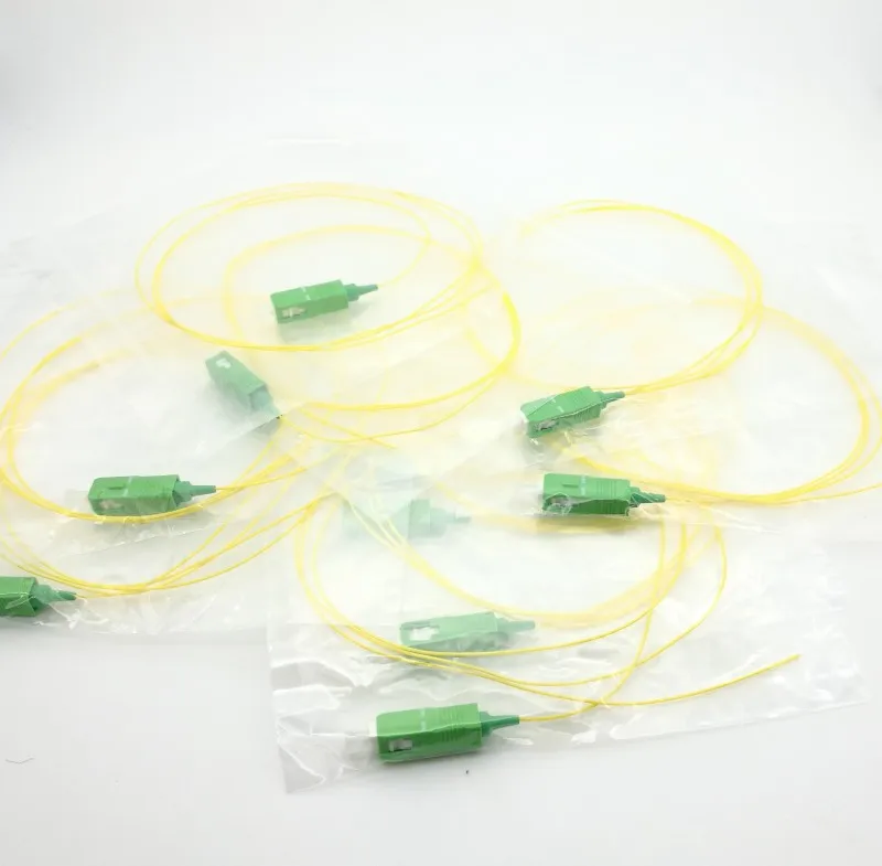 50/PCS  Lot SC/APC fiber Pigtail Simplex 9/125  Single Mode Fiber Optic Pigtail 0.9mm LSZH Yellow