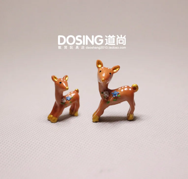 Wild Animal Little Sika Deer Model Ornaments Cute Mini Fawn Fairy Garden Miniature Decor Accessories Action Figure Figurine Toys