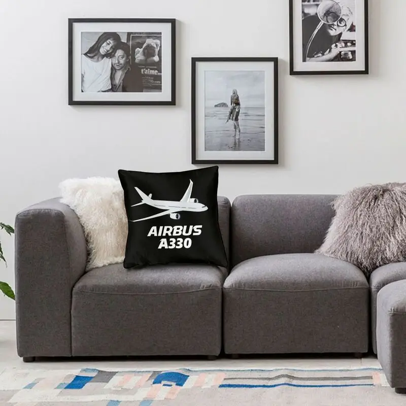 Airbus A330 Cushion Cover Printing Aviation Airplane Pilot Aviator Throw Pillow Case for Sofa Custom Pillowcase Decoration