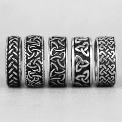 Celtic Knot Weave Viking Symbols Stainless Steel Mens Women Rings Simple for Girl Boyfriend Jewelry Creativity Gift Wholesale