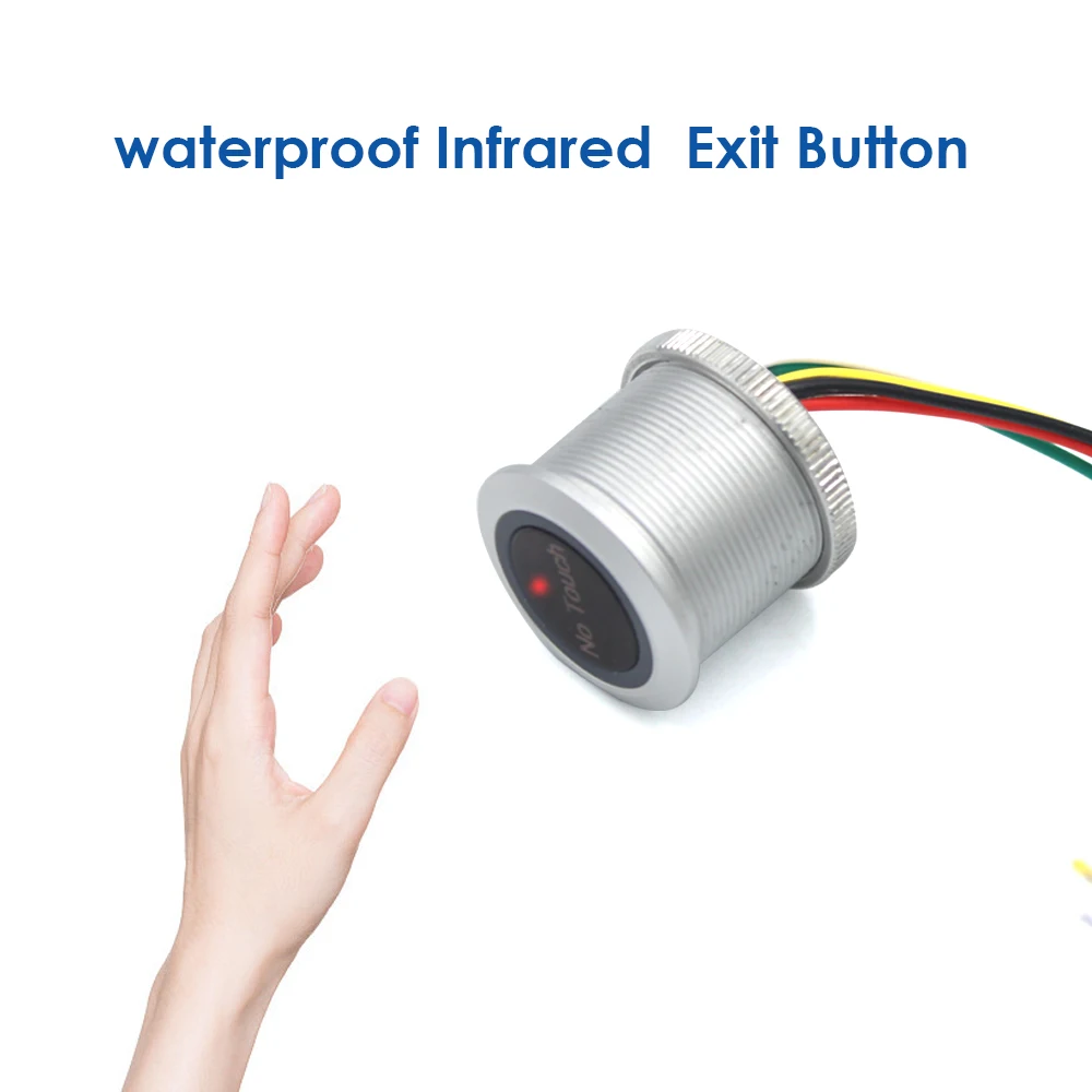 Waterproof No Touch Sensor Exit Switch Induction Type Release Exit Button Switch DC12V/24V for access control System With LED