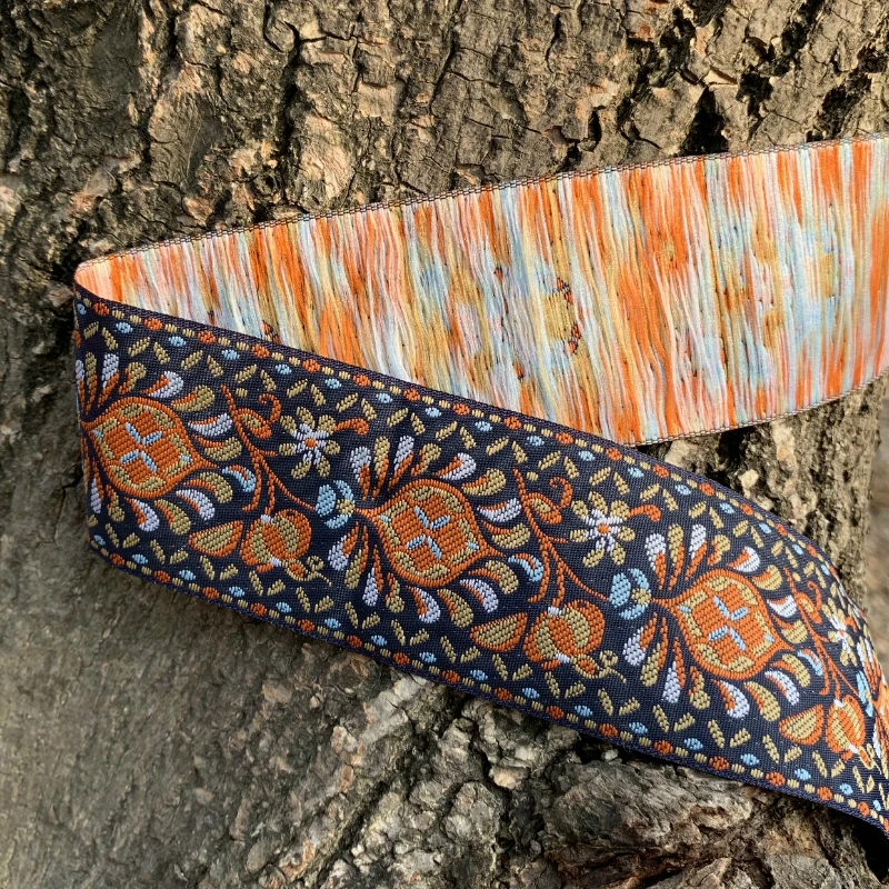 ZERZEEMOOY 2 inch 5cm 5yard Or 10yard 5 Colors Woven Jacquard Ribbon Trims Totem Flowers Design For Clothing Straps Accessory