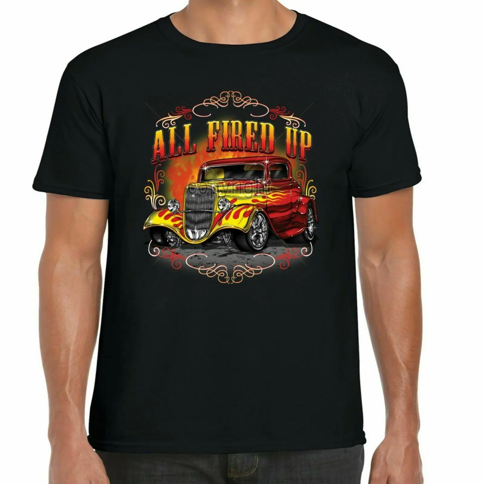 Vintage Hot Rat Rod American Rockabilly Classic V8 Car T Shirt. Summer Cotton Short Sleeve O-Neck Men\'s T Shirt New S-3XL