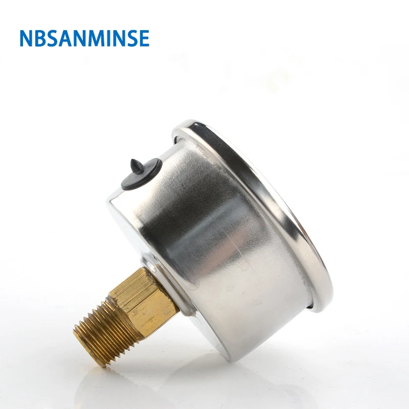 NBSANMINSE Hydraulic Oil Pressure Gauge SM2SB50B/L 2 inch G1/4 Liquid Manometer Pression Instruments SS304 Gauge Brass Thread