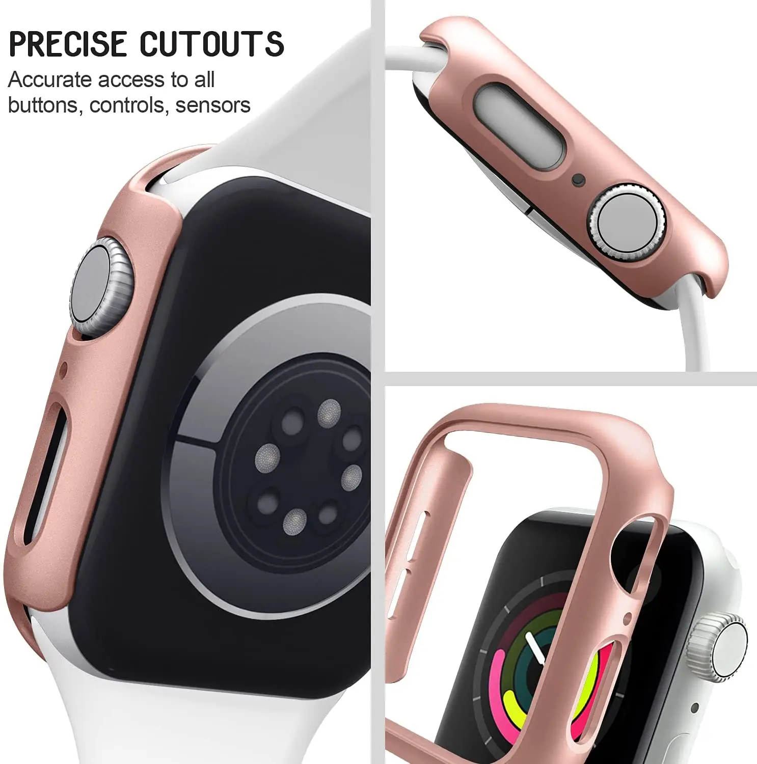 Cover For Apple Watch Case 6 se 5 4 3 44mm 40mm 42mm 38mm Accessories PC Protector bumper iWatch serie 7 41mm 45mm Case