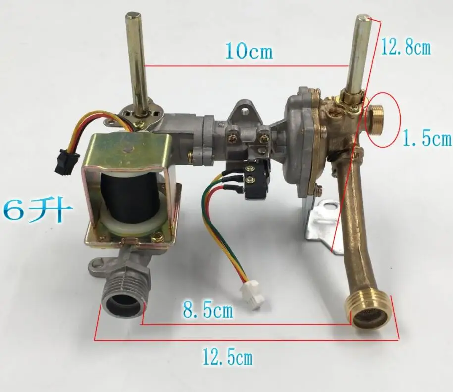 6L Gas Water Heater Parts gas and water assembly valve short shaft