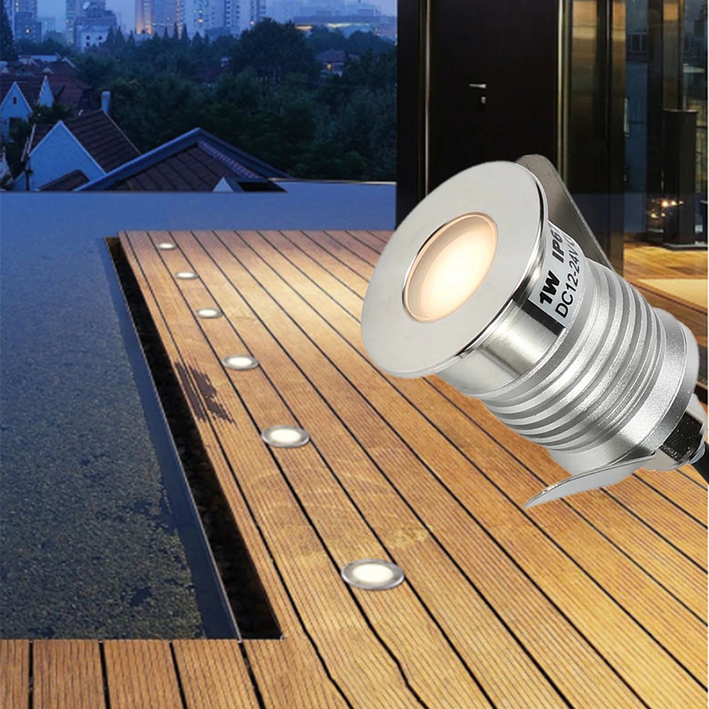 

1W Outdoor Recessed Led Spotlight IP67 Waterproof Path Ground Spot Light Garden Underground Lamp Yard Buried Floor Light 12V 24V