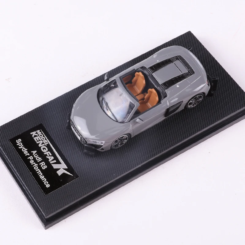 KENGFAI  1:64 Audi R8 Diecast Alloy Model Car Miniature Sportcar Metal Vehicle Pull Back Gifts