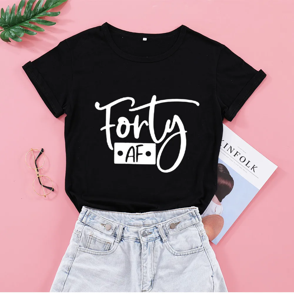 Forty 41 AF Born In 1981 Fashion Women Birthday Tshirt Funny Cotton Unisex Clothing Harajuku O Neck Shirts Short Sleeve Top Tees