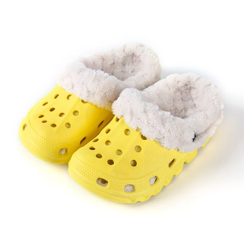 

Soild Color Kids Mules&Clogs Winter Boy Girl Warm Cotton Non-Slip Women Men Slippers Indoor Outdoor Children Garden Shoes