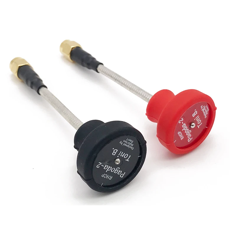 Pagoda 2 5.8GHz FPV transmitter 5.8G Antenna 85mm SMA/RP-SMA Black/Red high gain 2DBi RHCP antenna for FPV RC Racing Drone Model