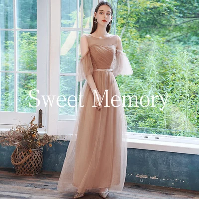 SW069 Women Forest Green Bridesmaid Dress 2021 Bride Guest Robe De Soiree De Mariage Prom Wedding Party Vestidos Sweet Memory