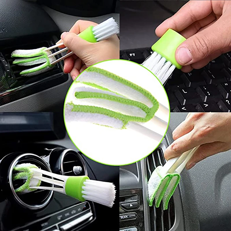 

2 In1 Air Conditioning Vent Brush Car Cleaning Brush Cleaning Air Outlet Wash Brushes Universal Car Interior Detailing Tool