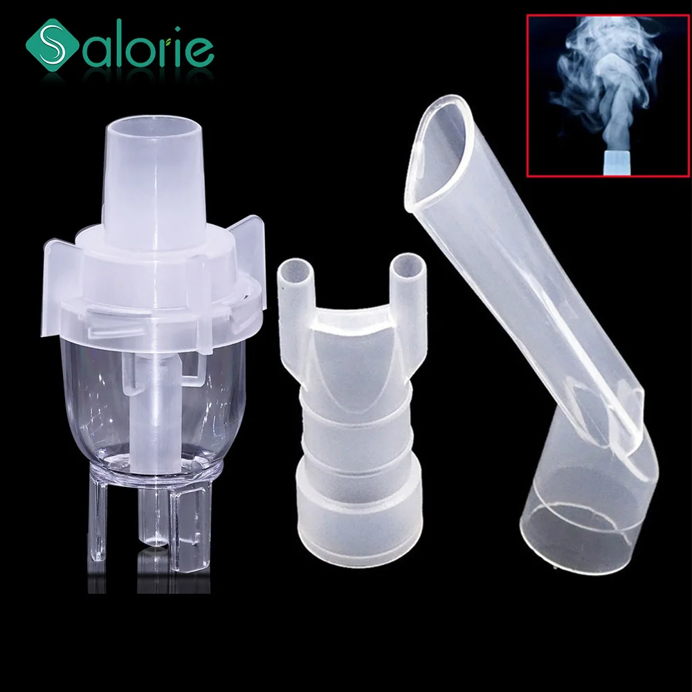 2pcs Atomized Cup Mouth Pipe Nose Pipe Air Compressor Nebulizer Bottle Tank Home Allergy Inhaler Aerosol Medication