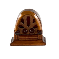 1/12 Dollhouse Miniature Accessories Mini Wooden Radio Box Model for Doll House Decoration ob11