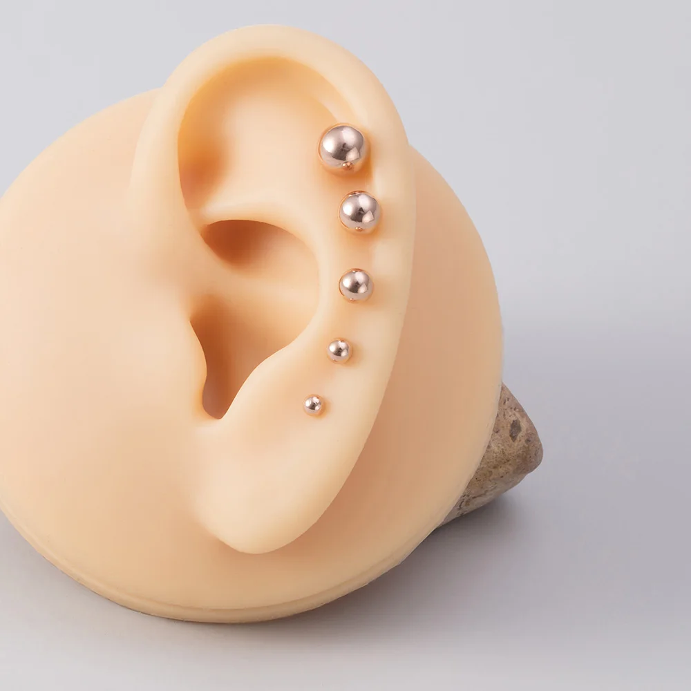 5 Stücke 2,5/3/4/5/6mm Kugeln Knorpel Helix Ohr Piercings Tragus Kugel Ohrstecker Chirurgenstahl Barbell Ohrring Mode Körperschmuck 16G – Detail 16