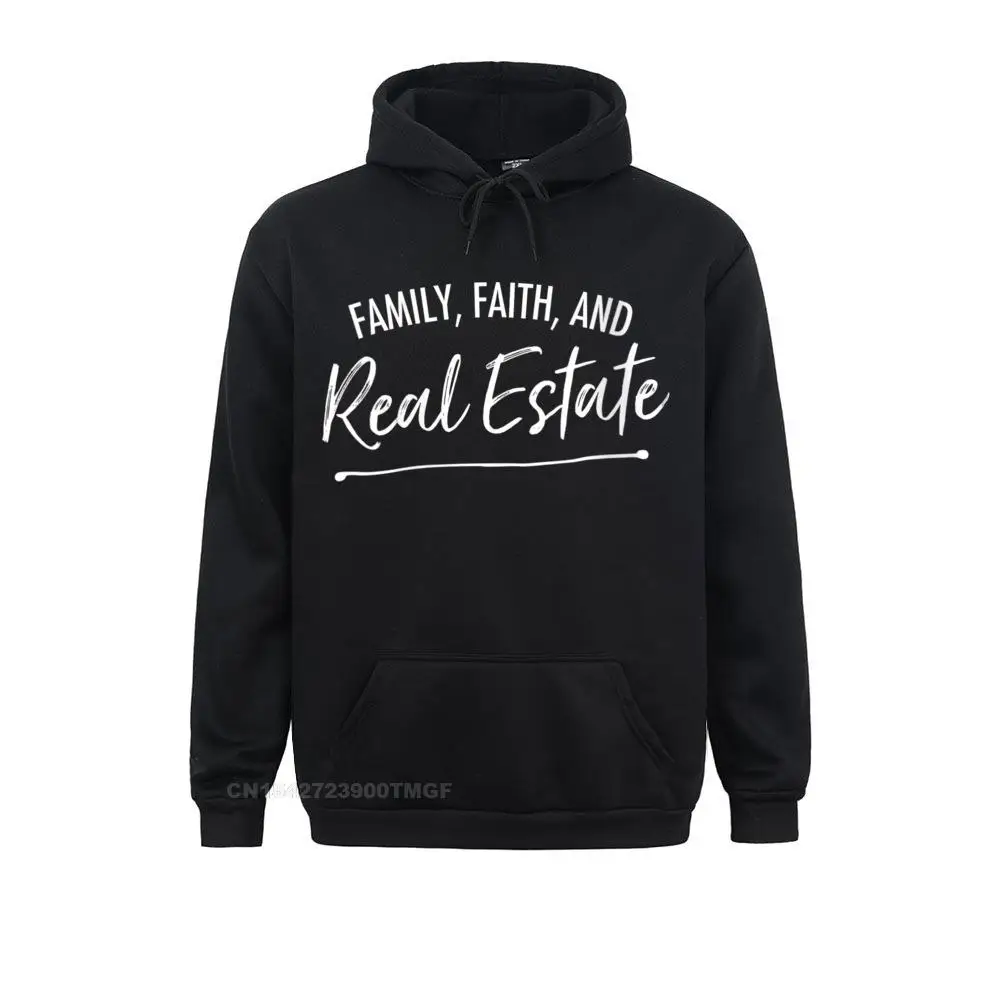 Womens Family Faith And Real Estate Realtor Streetwear T-Shirt Fashion Hip Hop Sweatshirts Long Sleeve Hoodies For Women Hoods