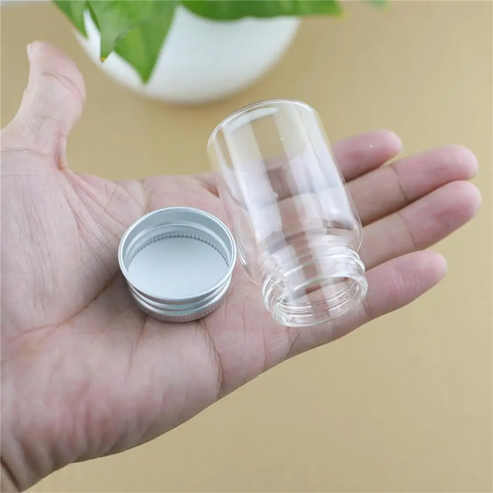 24pcs/lot 37*60mm 40ml Glass Bottle Empty Mini Jar Container Small Diy DECORATIVE BOTTLES Glass Spice Storage Jars Containers