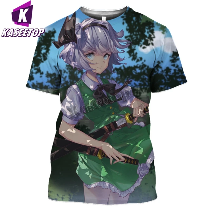 Anime Girl T Shirt Men 3D Beach Women Samurai Tops Touhou Project Tshirt Sexy Bikini Hentai Cartoons Beauty Sportswear T254