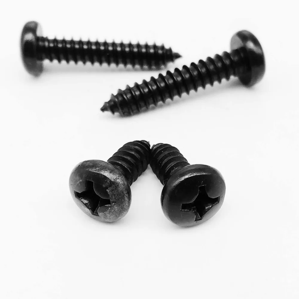 HZYUEGOU M1.4 M1.7 M2 M2.6 M3 M3.5 M4 M5 M6 Schwarze 304 Edelstahl Kreuzschlitz-Phillips-Flachkopf-Selbstschneidende Holzschraube – Detail 3