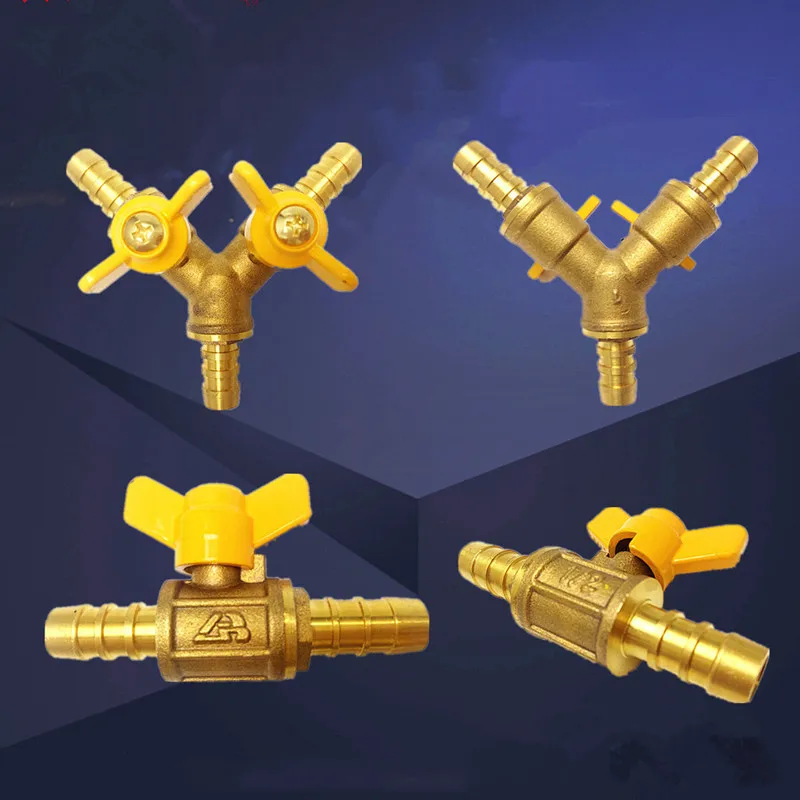 Y-shaped three-way valve brass gas three-way joint gas pipe gas distribution switch liquefied balloon valve