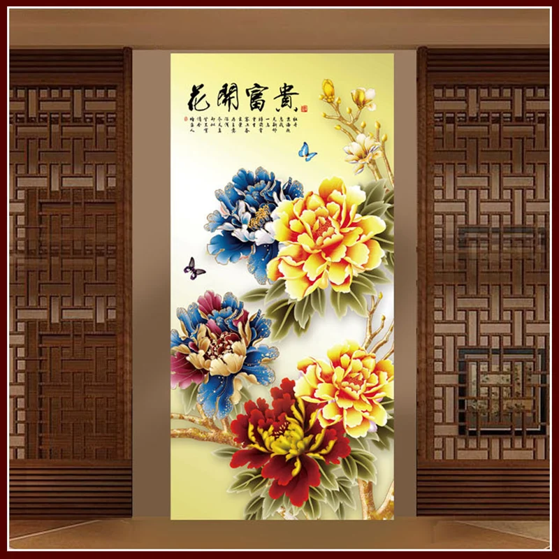 Diy 5D Sale Diamond Embroidery Mosaic, Full, Blooming Peony Flower For Porch Diamond Painting Cross Stitch, Decoration Gift