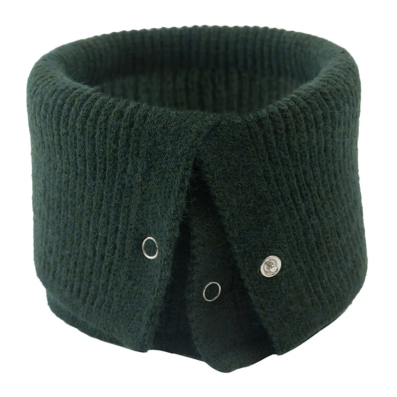 New Fashion Button Unisex Winter Solid Warm Ring sciarpa lavorata a maglia da uomo fascia per capelli Bandana Plus Velvet