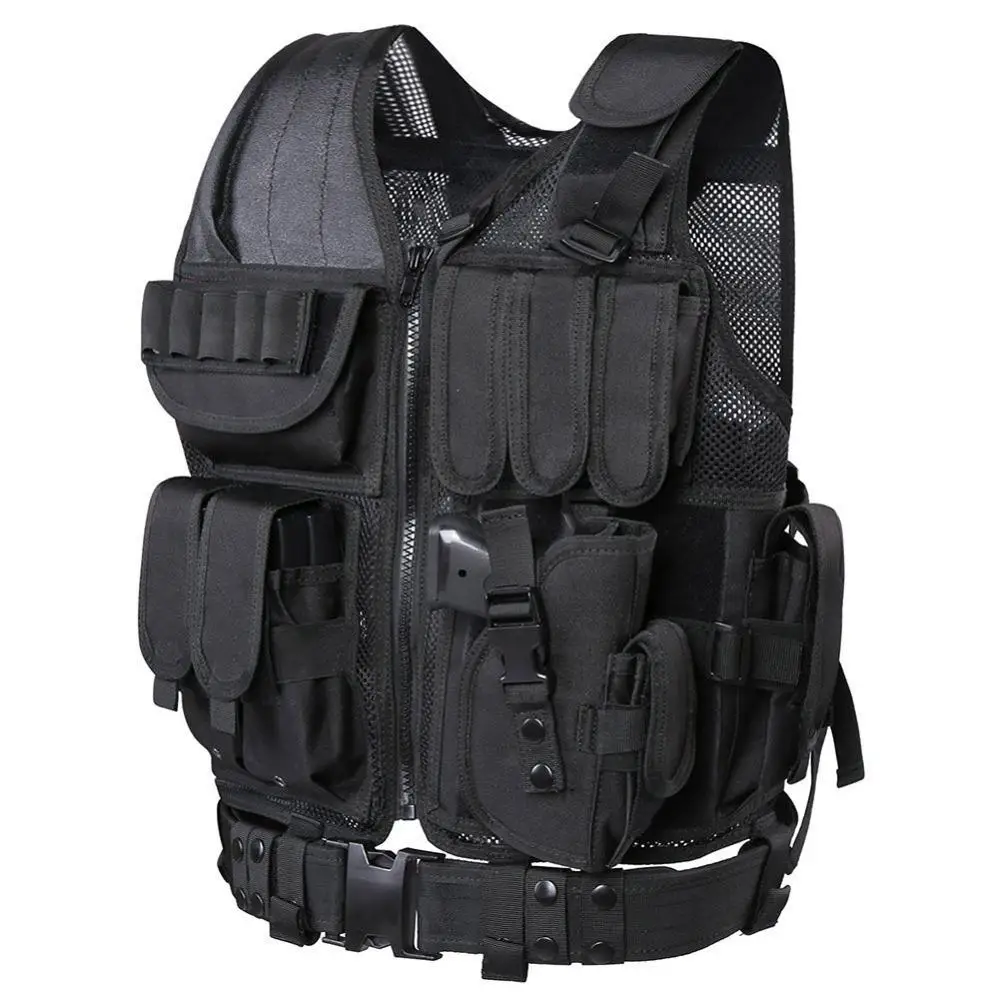 Jacht Beveiliging Kleding Swat Tactische Vest Swat Jas Borst Rig Multi-Pocket Molle Leger Cs Jacht Vest Camping Accessoires