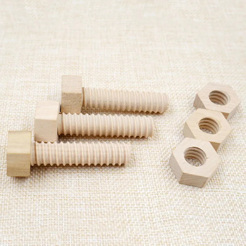 Wooden Screw Nut Assembly Educational Toy Solid Wood Screw Nut Decompression Fine Movement Training Educational Toy For Children