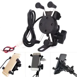 Besegad supporto per smartphone per moto supporto per supporto 2 in 1 caricatore USB con rotazione a 360 gradi per Scooter elettrico GPS da 3.5-6 pollici