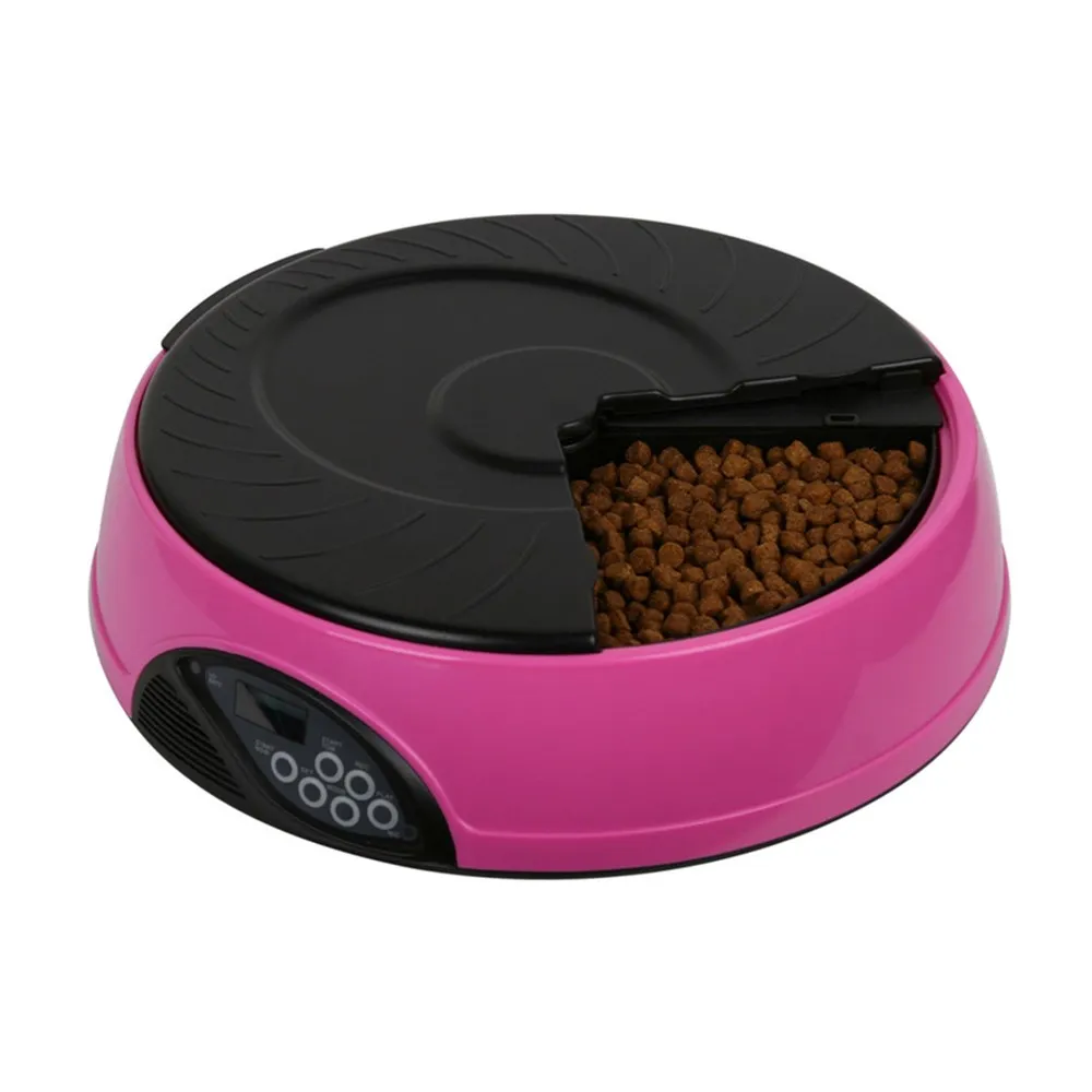 

Free Shipping Auto programmable Dog Bowl 6 Trays Automatic Pet Feeder for Dog, Cat and Small Animals