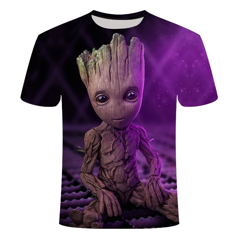 Cute Warrior Groot guardian of the galaxy T-shirt New Funny 3D Print Men Women Summer Casual Hip Hop T shirt Children Kid Tshirt