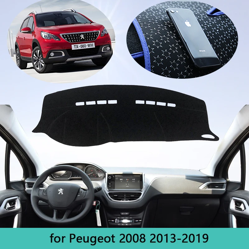 

Крышка приборной панели автомобиля для Peugeot 2008 2013 ~ 2019 Авто Dashmat Dash коврик солнцезащитный коврик накидка анти-УФ анти-грязный коврик 2014 2015 2016