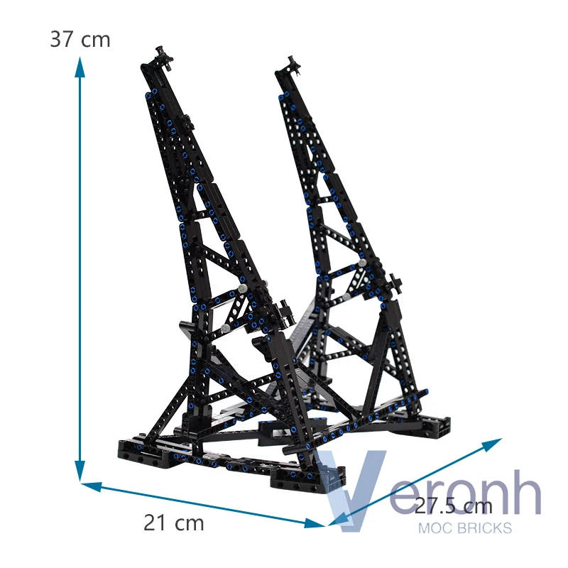 MOC 407 Pcs 밀레니엄 완구 팔콘 수직 빌딩 블록 디스플레이 스탠드 75192 세트와 호환 궁극적 인 수집가의 모델