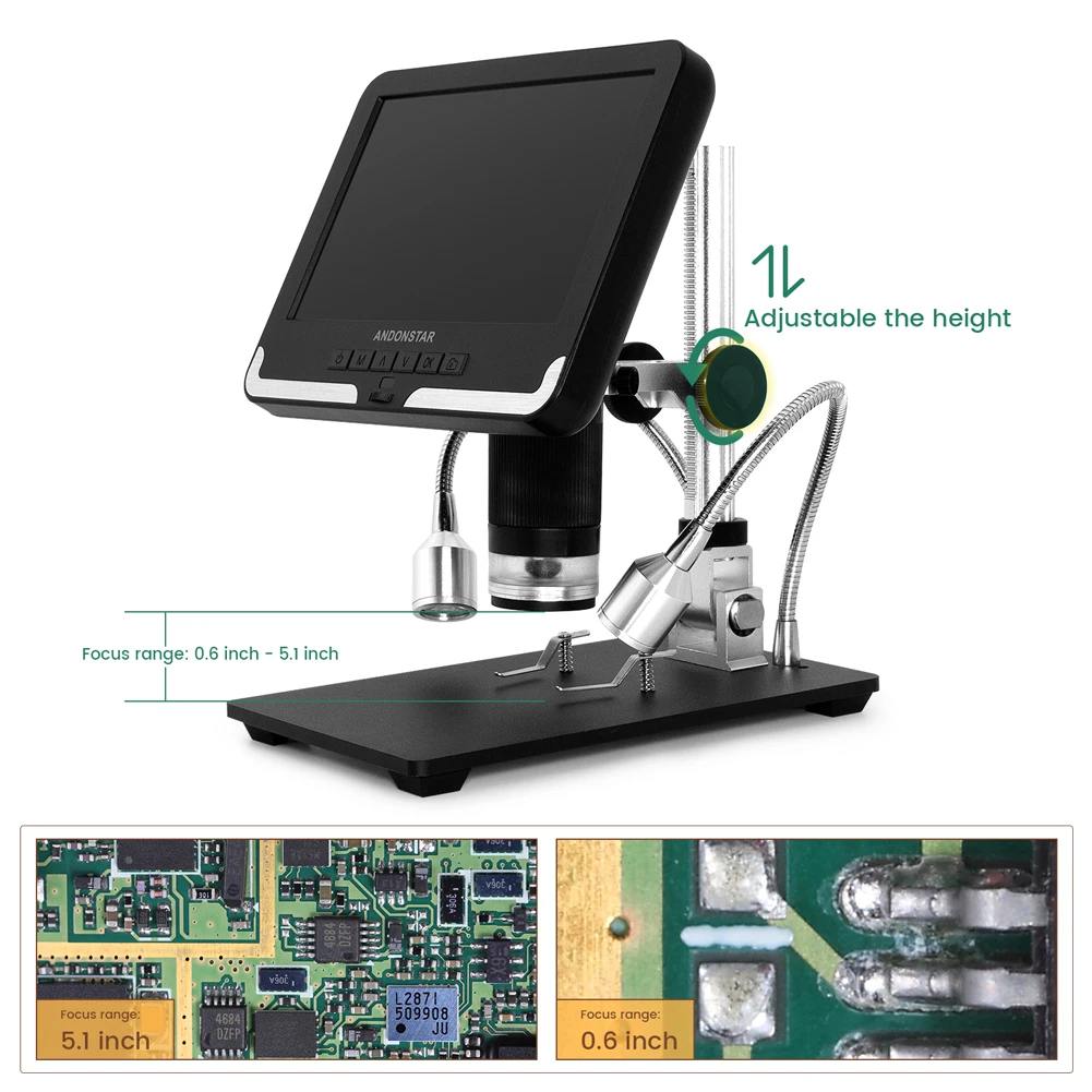 Andonstar AD206 Digital Microscope for Soldering 1080P Display for PCB Check Watch/Phone Repair and Appreciation Jewellery/Coin