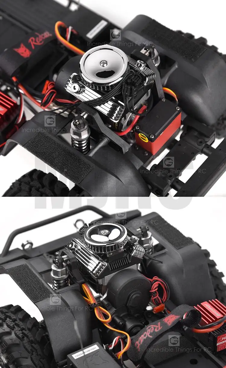 Rc Car F82 V8 Simulate Engine Motor Cooling Fans Radiator For 1/10 Rc Crawler Traxxas Trx-4 Axial Scx10 90046 Redcat Gen8 G500