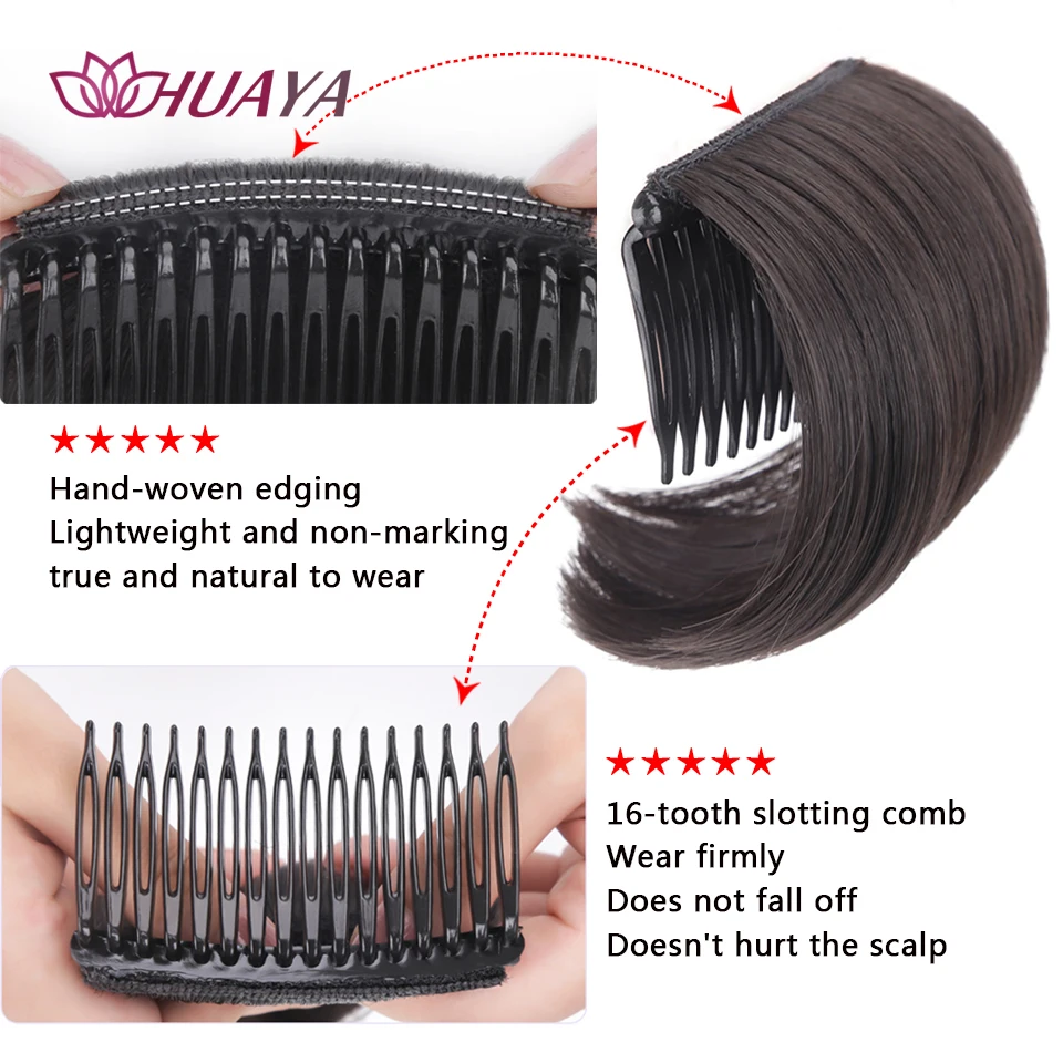 Synthetic Invisible Fluffy Hair Pad Bangs Cushion Invisible Bangs Pad High Straight Hair Up Comb False Hair Accessories Natural