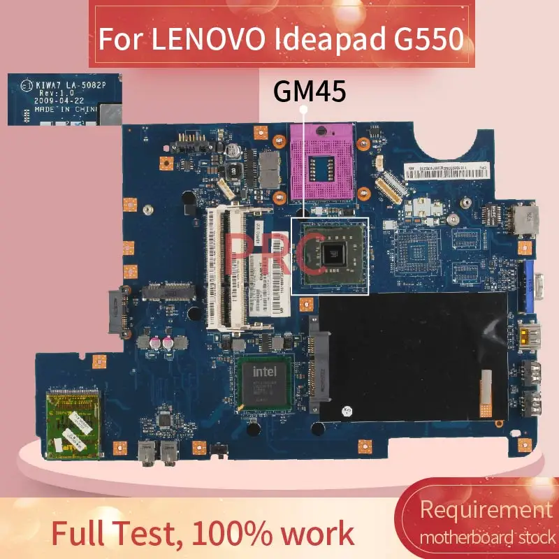 

Материнская плата для ноутбука LENOVO Ideapad G550 168002993, системная плата стандарта GM45 DDR3