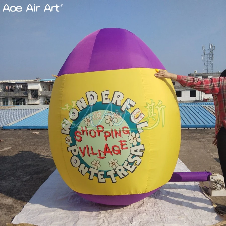 2022 Hot Sale Carnival Event Outdoor Yard Decoration Props Giant Eggs Toy Inflatable Easter Egg With Logos Made By Ace Air Art