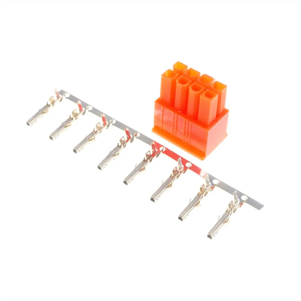 

10 50 Pcs 8 Position 8 Pin 4.20 mm Receptacle Housing ATX CPU 8P PSU EPS12V Power Connector Shell + Female Contact Terminal Pins