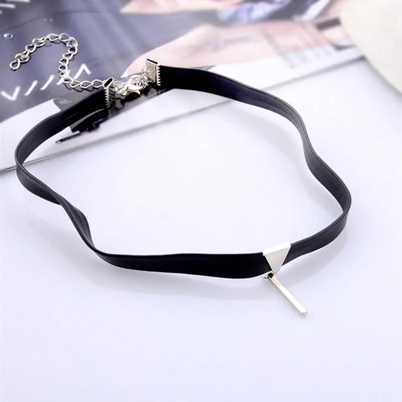 Black chokercollarbone Necklace Faux Leather Alloy Choker chain personality neck chain sexy black hipster accessory necklace