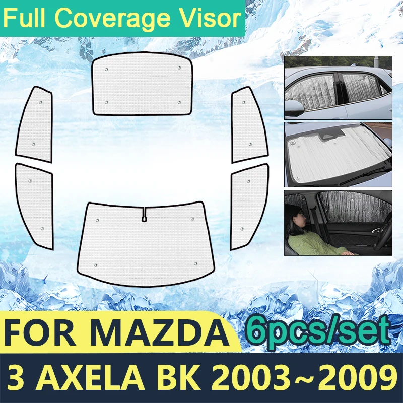 Full Cover Sunshades For Mazda 3 Axela BK 2003 2004 2005 2006 2007 2008 2009 Car Windshields Accessories Visor Sun Protection